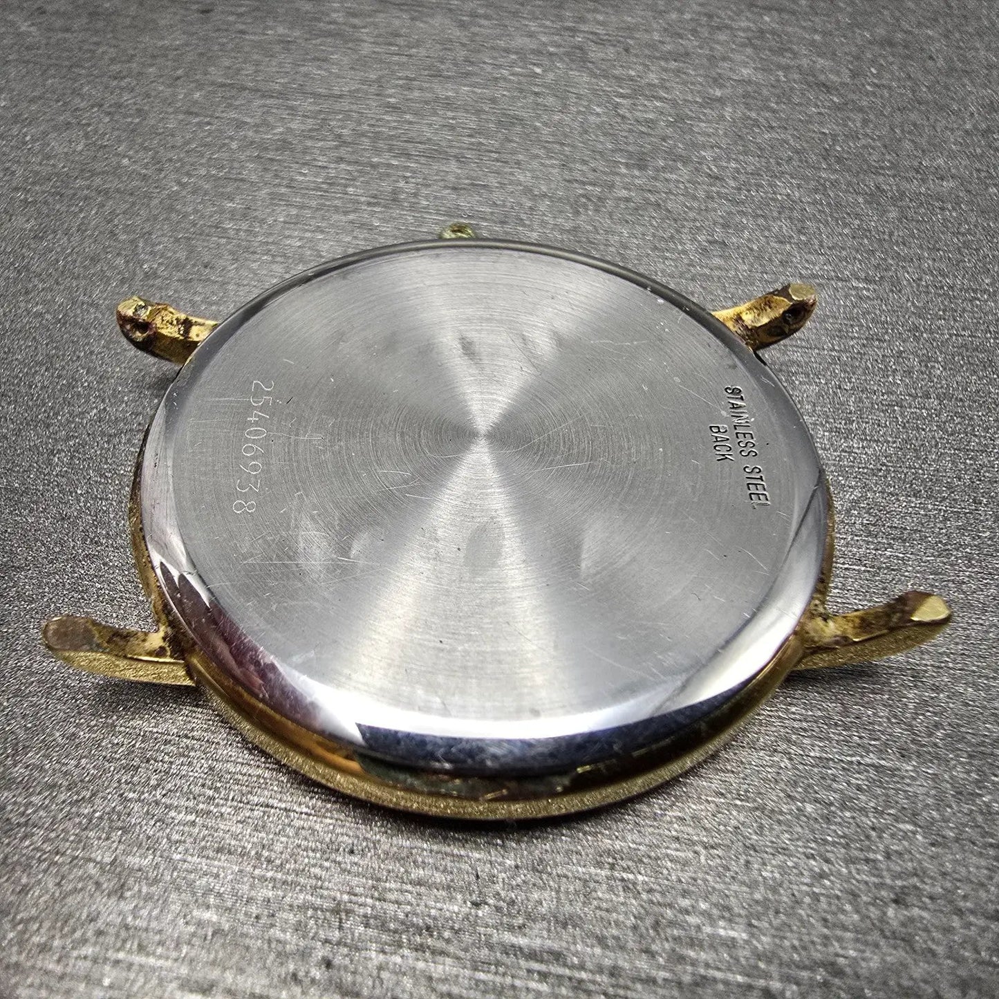 Longines Watch Men 34mm Gold Dial Gold Tone Date Round 7240 Cal 156 PARTS11