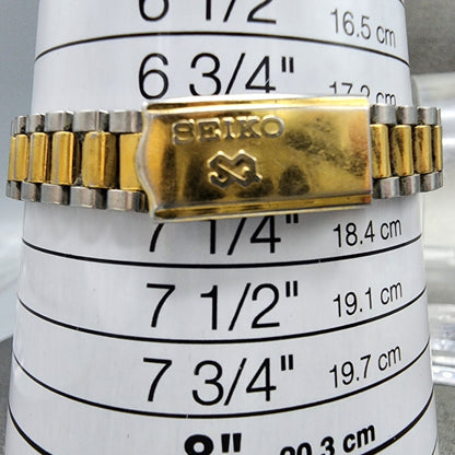 Seiko SQ Watch Women 24mm Gold Dial Two Tone Daydate Round 3E230A60 New Battery10