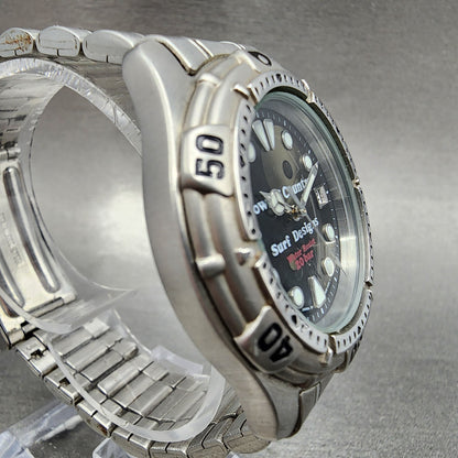 Orient Town & Country Surf Design Dive Watch Men 36mm Black Dial Silver New Batt3