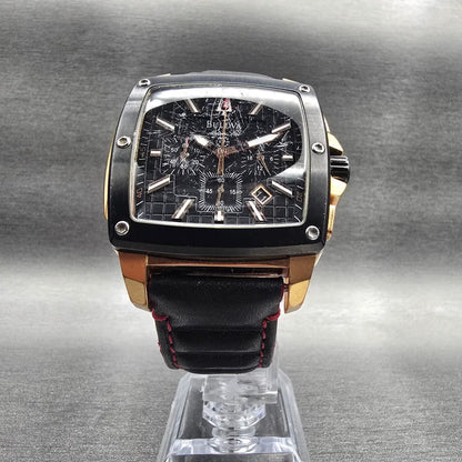 Bulova Marine Star Chronograph Watch Men 43mm Black Dial Two Tone 98B103 New Bat5