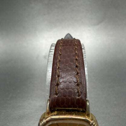 Seiko Watch Women 20mm Champagne Dial Gold Tone Square 7321-5070 New Battery4