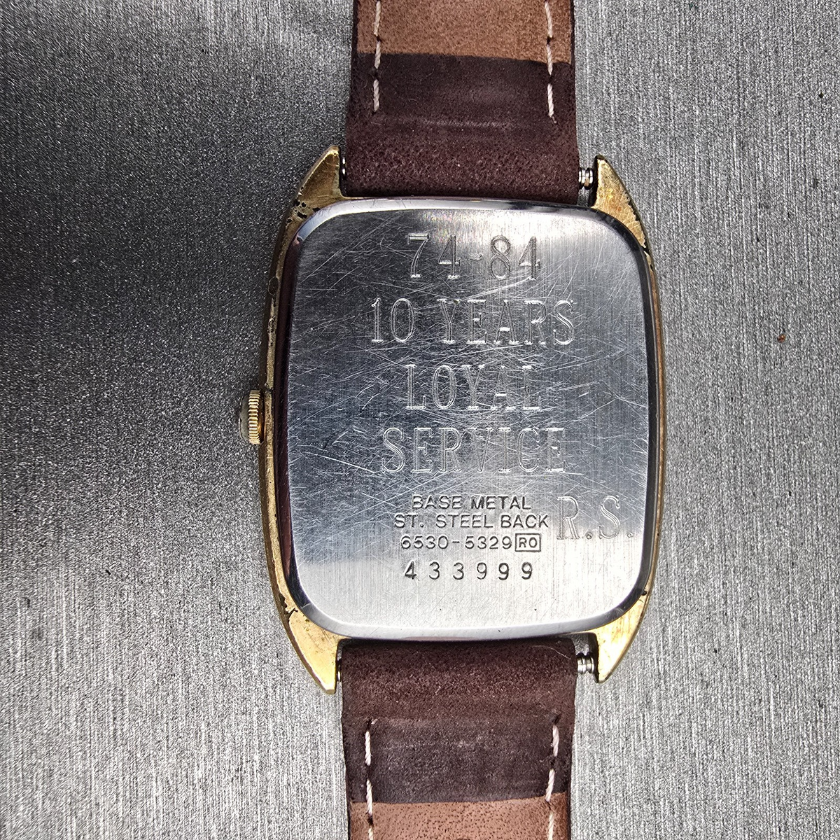 Seiko Watch Men 28mm Gold Dial Gold Tone Rectangle 6530-5329 New Battery Vintage10