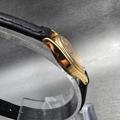 Seiko Watch Women 20mm Gold Dial Gold Tone Round 2P20-0080 New Battery Vintage3