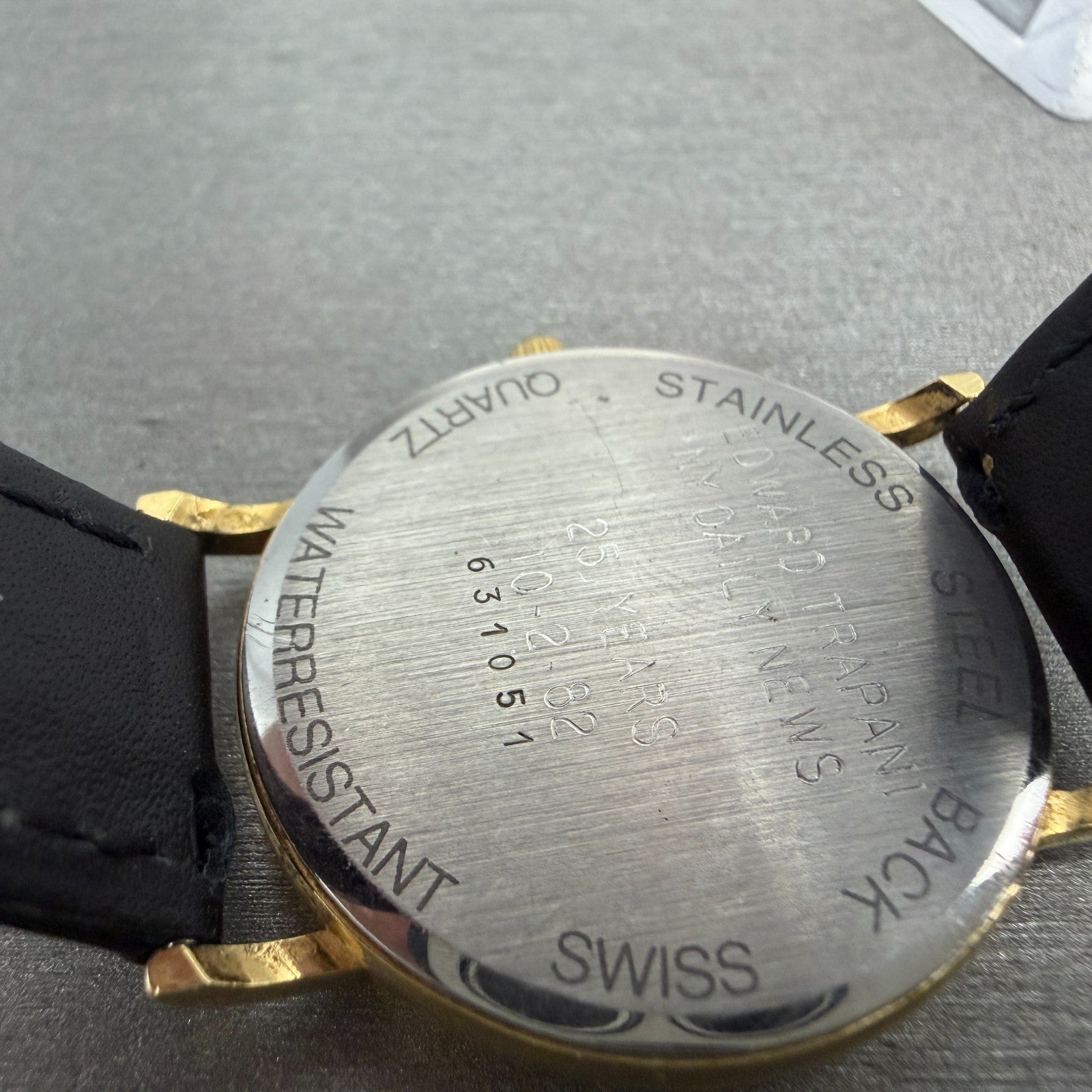 Tourneau Watch men 31mm Gold Dial Gold Tone Date Round 631051 New Battery9