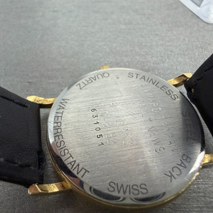 Tourneau Watch men 31mm Gold Dial Gold Tone Date Round 631051 New Battery9