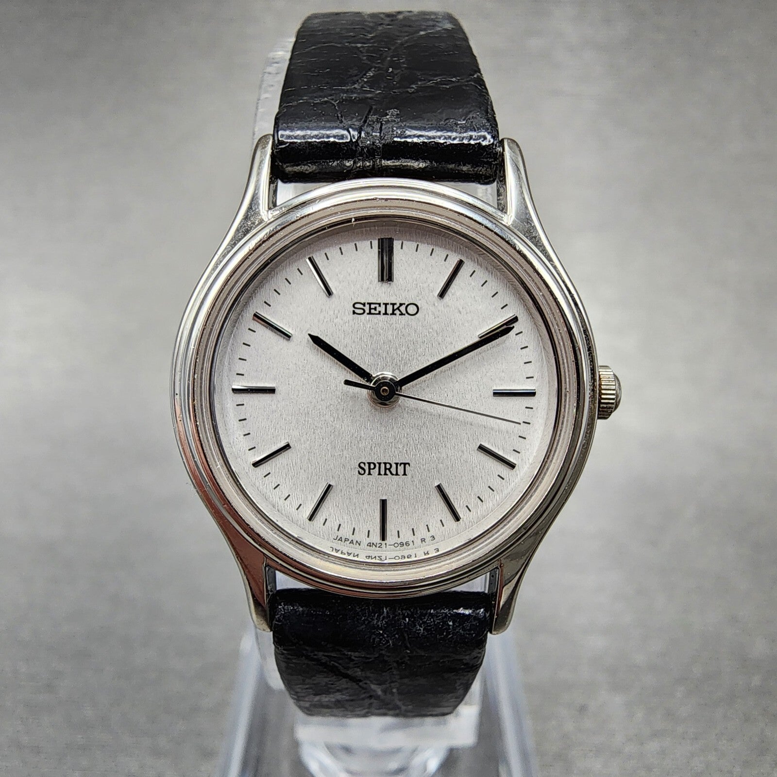 Seiko Spirt Watch Women 24mm White Dial Silver Tone Round 4n210450 New Battery0