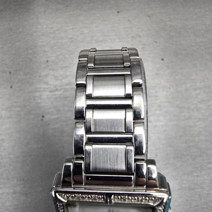 Bulova Watch Women 26mm MOP Dial Silver Tone Gemmed Square 96R107 New Battery4