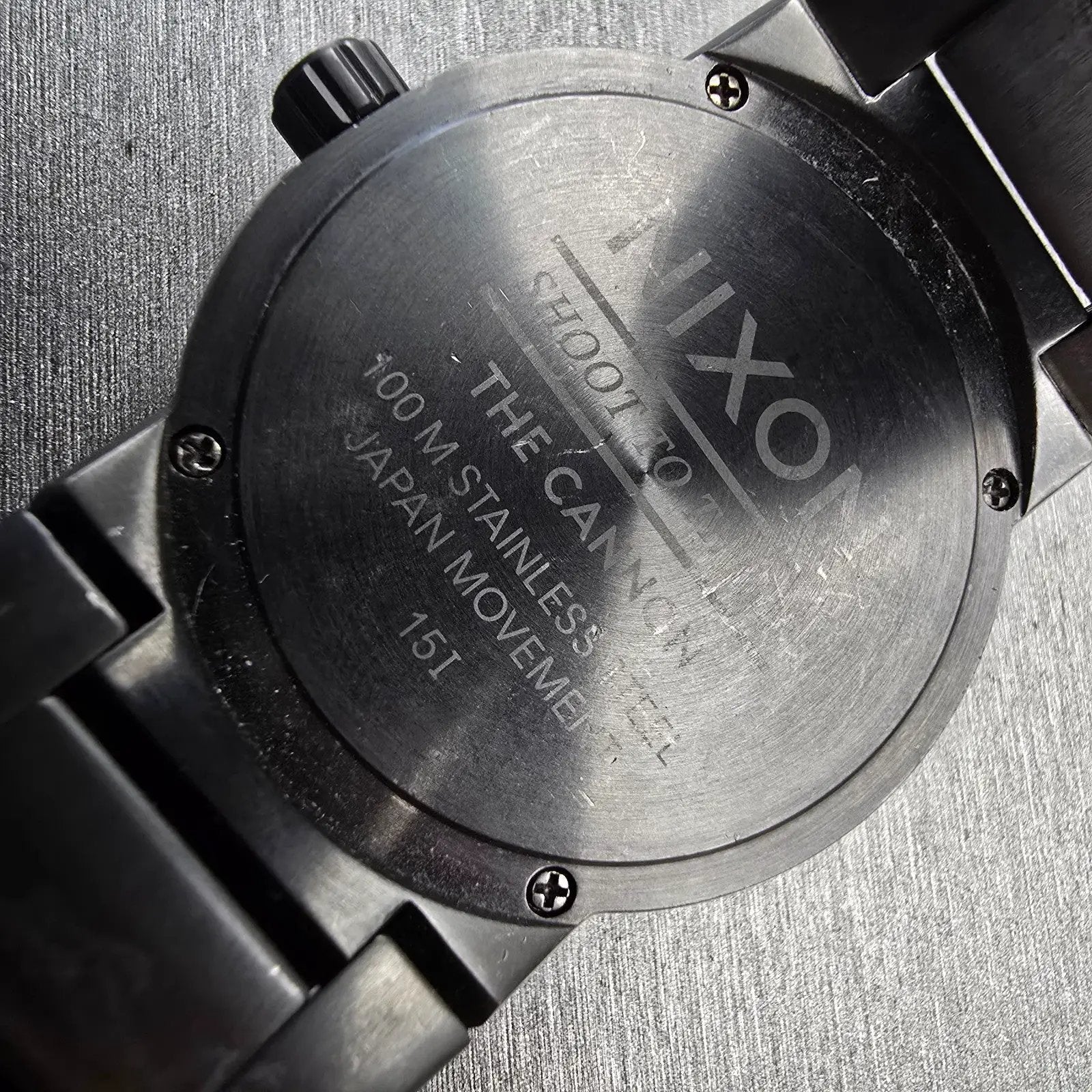 Nixon The Cannon Watch Men 40mm Red Dial Gray Tone Round New Battery10