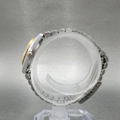 VTG Seiko SQ Watch Women 24mm Gold Dial Two Tone Daydate Round 3E230A60 New Bat6