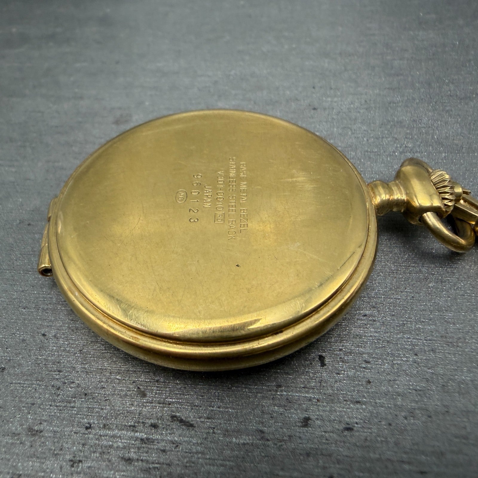 Seiko Alba Success Pocket Watch Men 42mm White Dial Gold Tone V301-0010 New Batt11