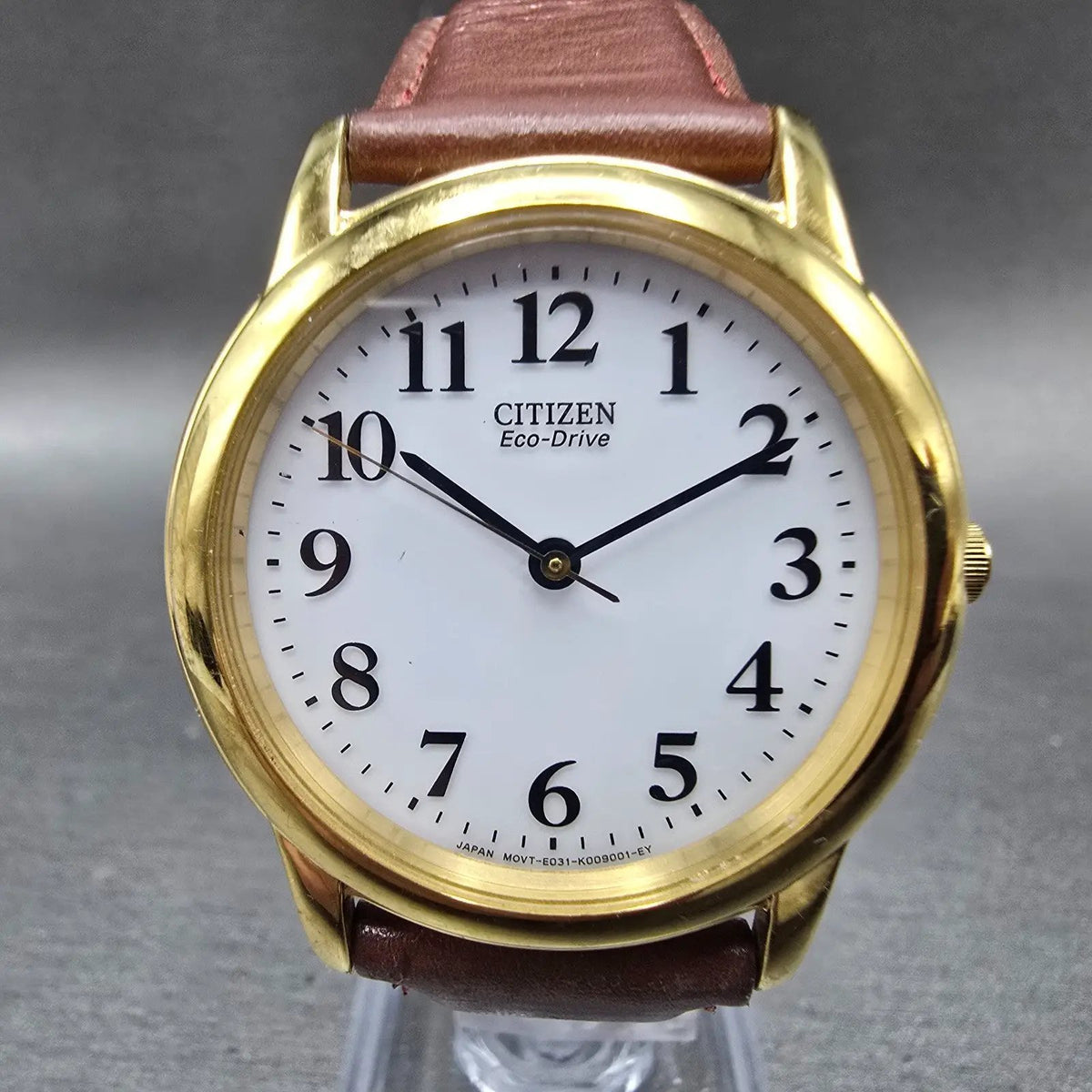 Citizen Eco-Drive Watch Men 34mm White Dial Gold Tone Round E031-K006066 PARTS0
