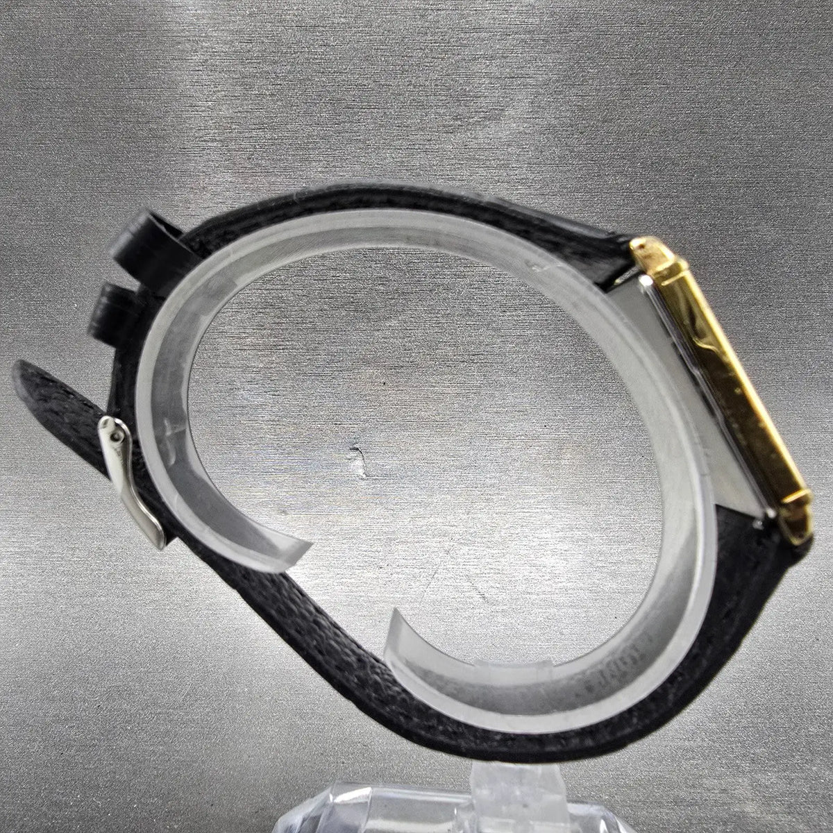 Seiko Tank Watch Men 25mm Gold Dial Gold Tone Rectangle 7430-5630 New Battery8