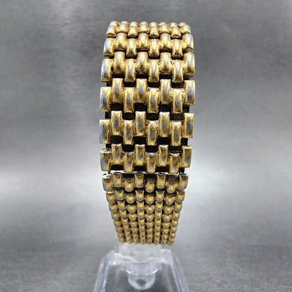 Seiko Tank Watch Men 27mm Gold Dial Gold Tone Rectangle 74305309 PARTS8