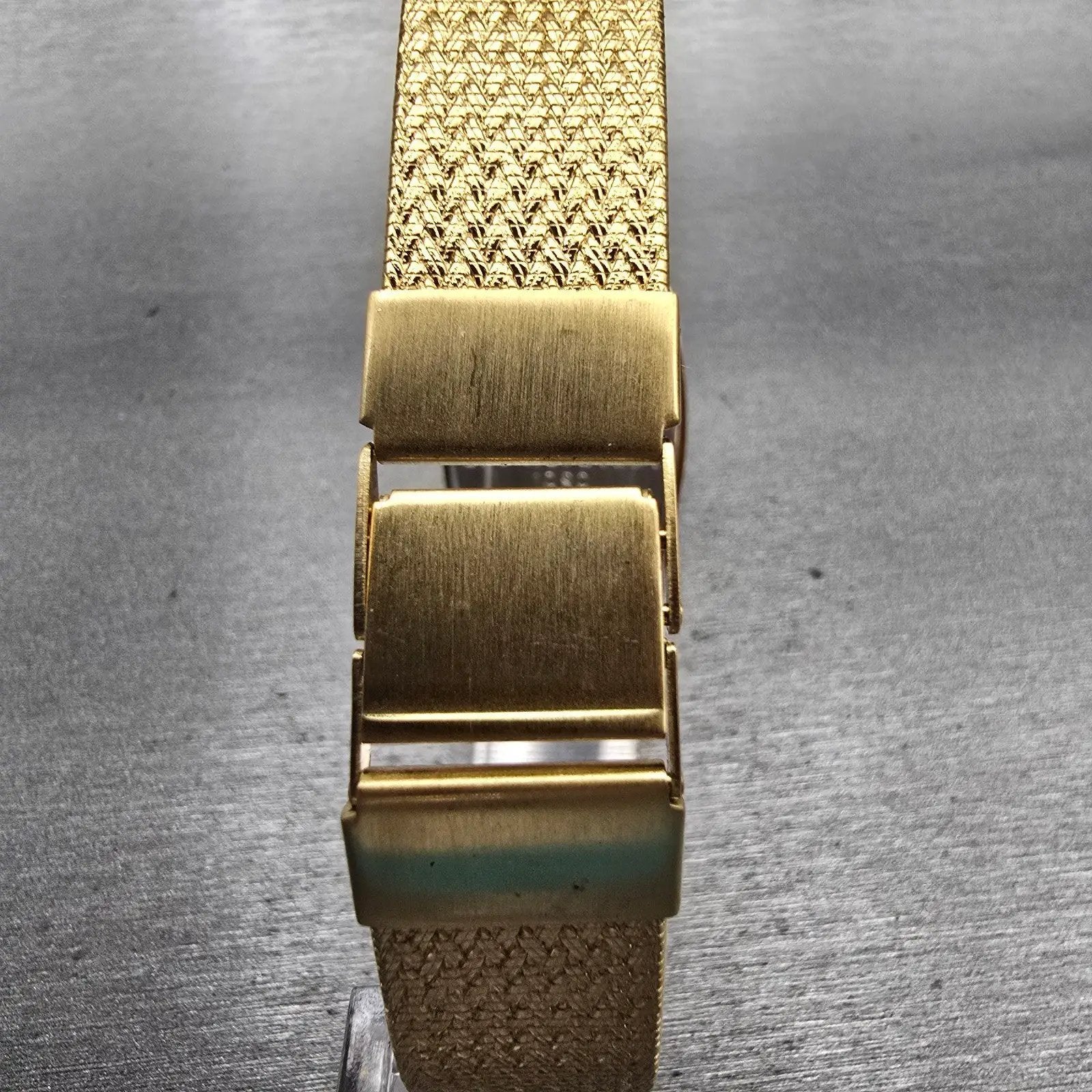 Bulova Watch Men 26mm Black Dial Gold Tone Rectangle 92N69Y New Battery Vintage7
