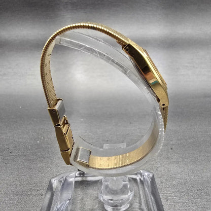 Seiko Watch Women 16mm Gold Dial Gold Tone Oval 2C21-5140 New Battery Vintage8