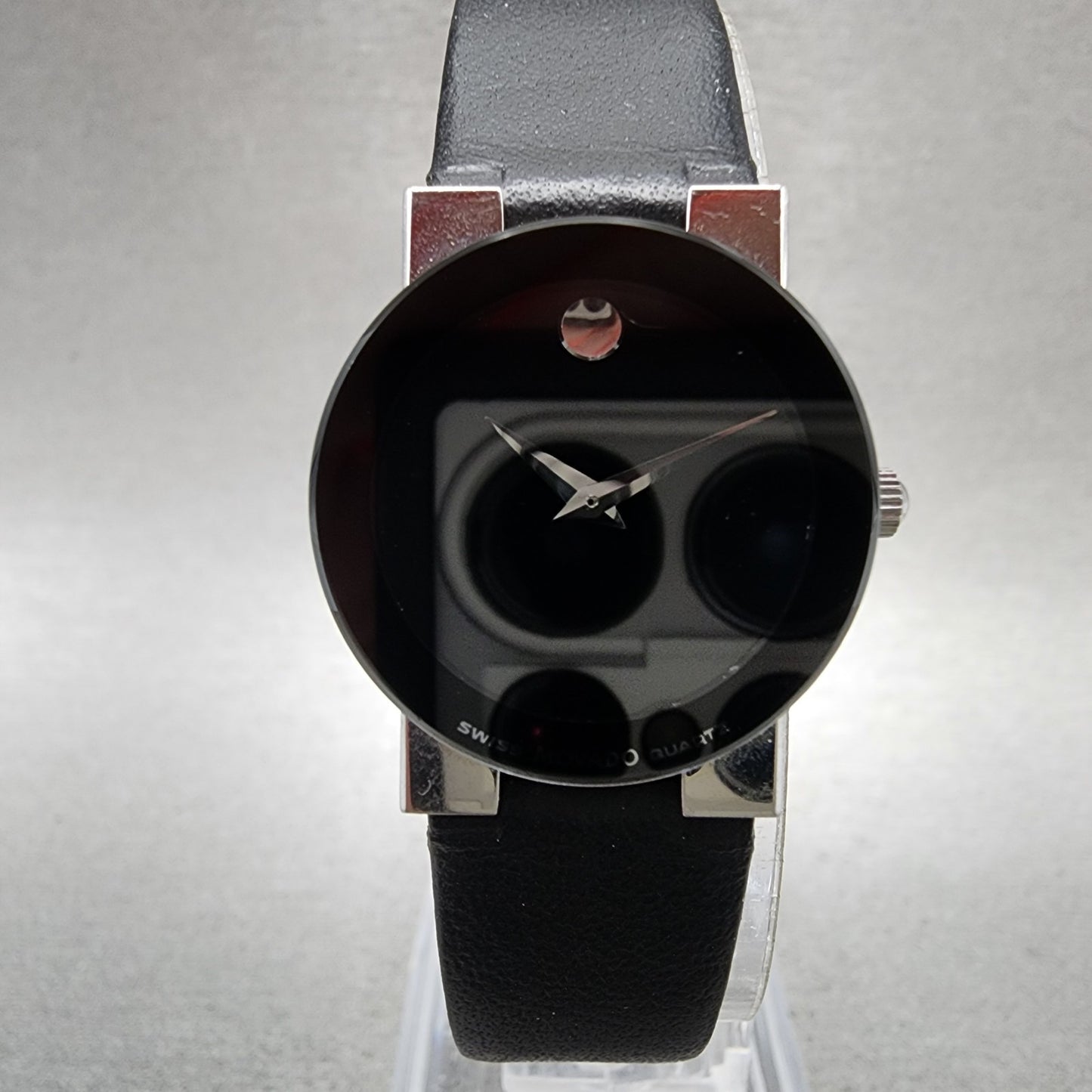 Movado Museum Watch Women 23mm Black Dial Steel Round 84.C1.82 New Battery1
