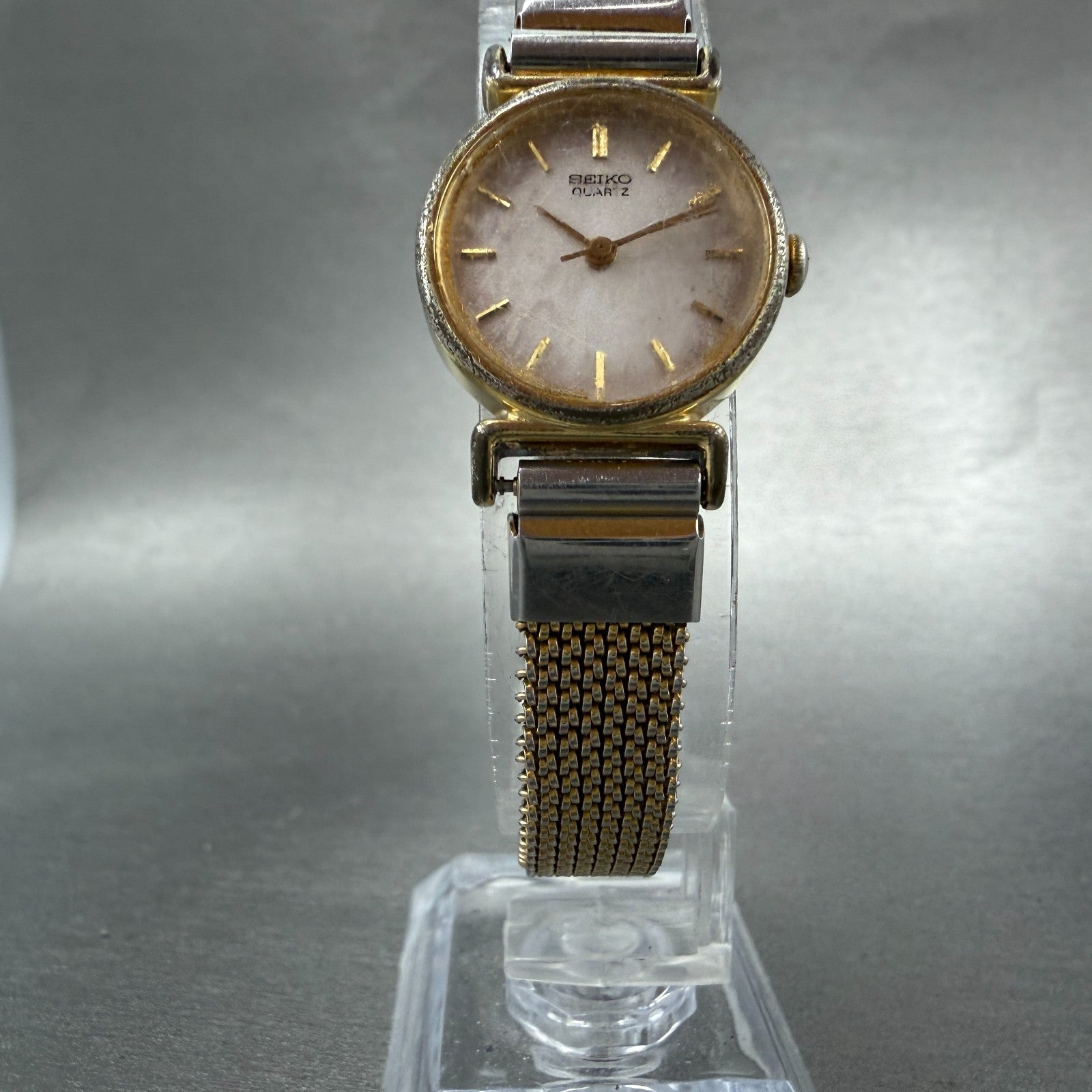 Seiko Watch Women 21mm Silver Dial Gold Tone Round 2C21-0100 New Battery Vintage5