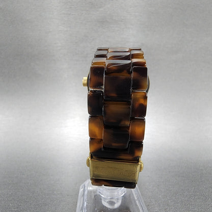 Michael Kors Watch Women 37mm Brown Dial Gold Tone Tortas Daydate New Battery