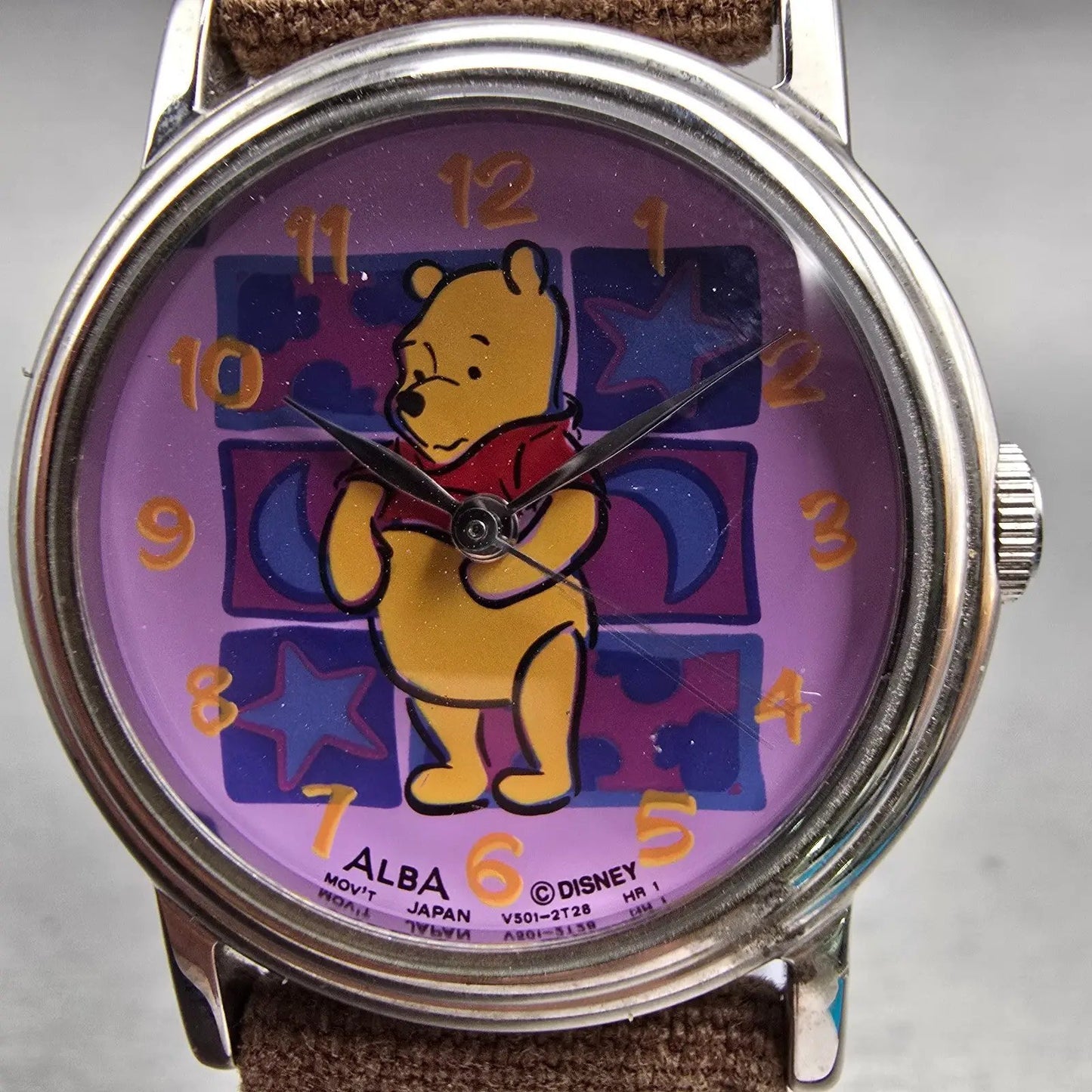 Seiko Alba Disney Winnie The Pooh Watch Women 27mm Purple Dial V501-6P00 New Bat1