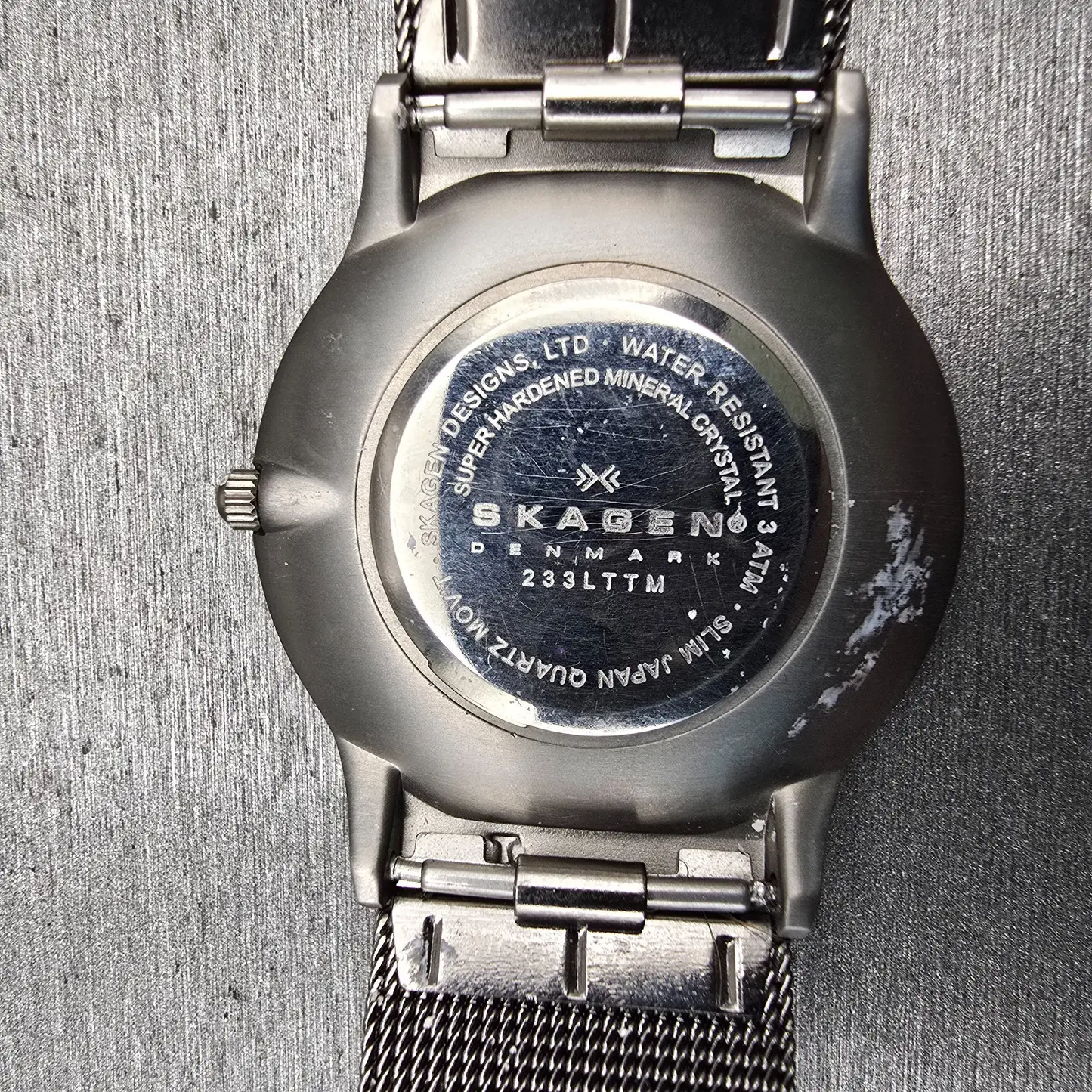 Skagen Grenen Watch Men 35mm Gray Dial Titanium Round 233LTTM New Battery Mesh G10