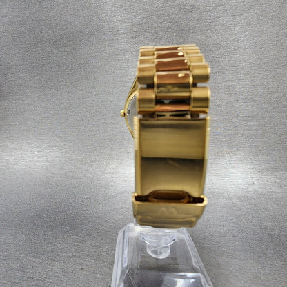 Wittnauer President Watch Men 35mm Gold Dial Gold Tone Daydate JV9635 New Batt7