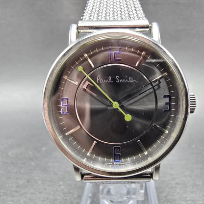 Paul Smith Watch Men 36mm Gray Dial Silver Tone Round 6034-H19519 New Battery0