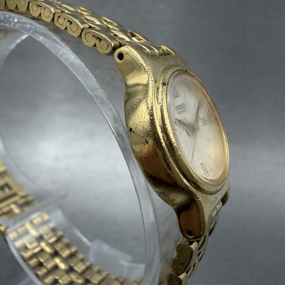 Seiko Watch Women 19mm White Dial Gold Tone Round V4010518 New Battery3
