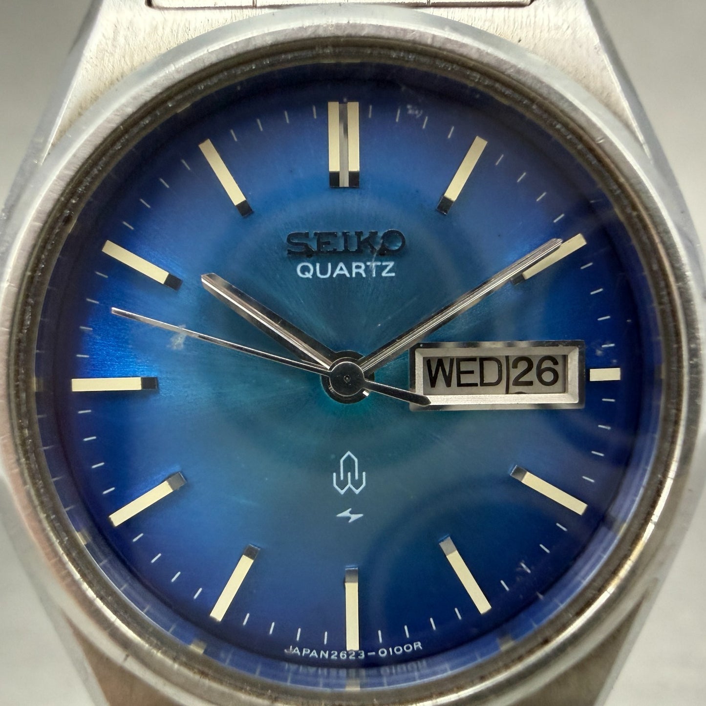 Seiko Watch Women 26mm Blue Dial Silver Tone Daydate Round 2623-0100 PARTS2