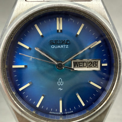 Seiko Watch Women 26mm Blue Dial Silver Tone Daydate Round 2623-0100 PARTS2