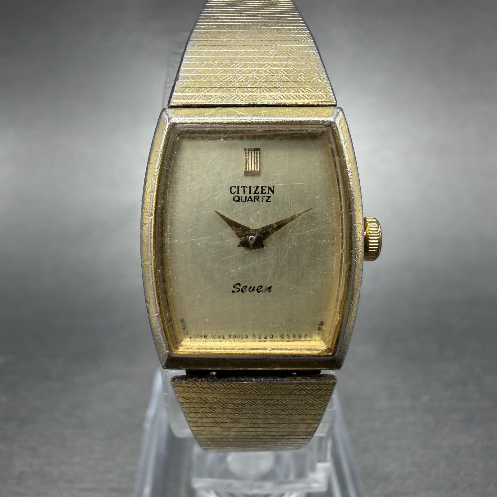 Citizen Seven Watch Women 16mm Champagne Dial Gold Tone 3220-944836 New Battery0
