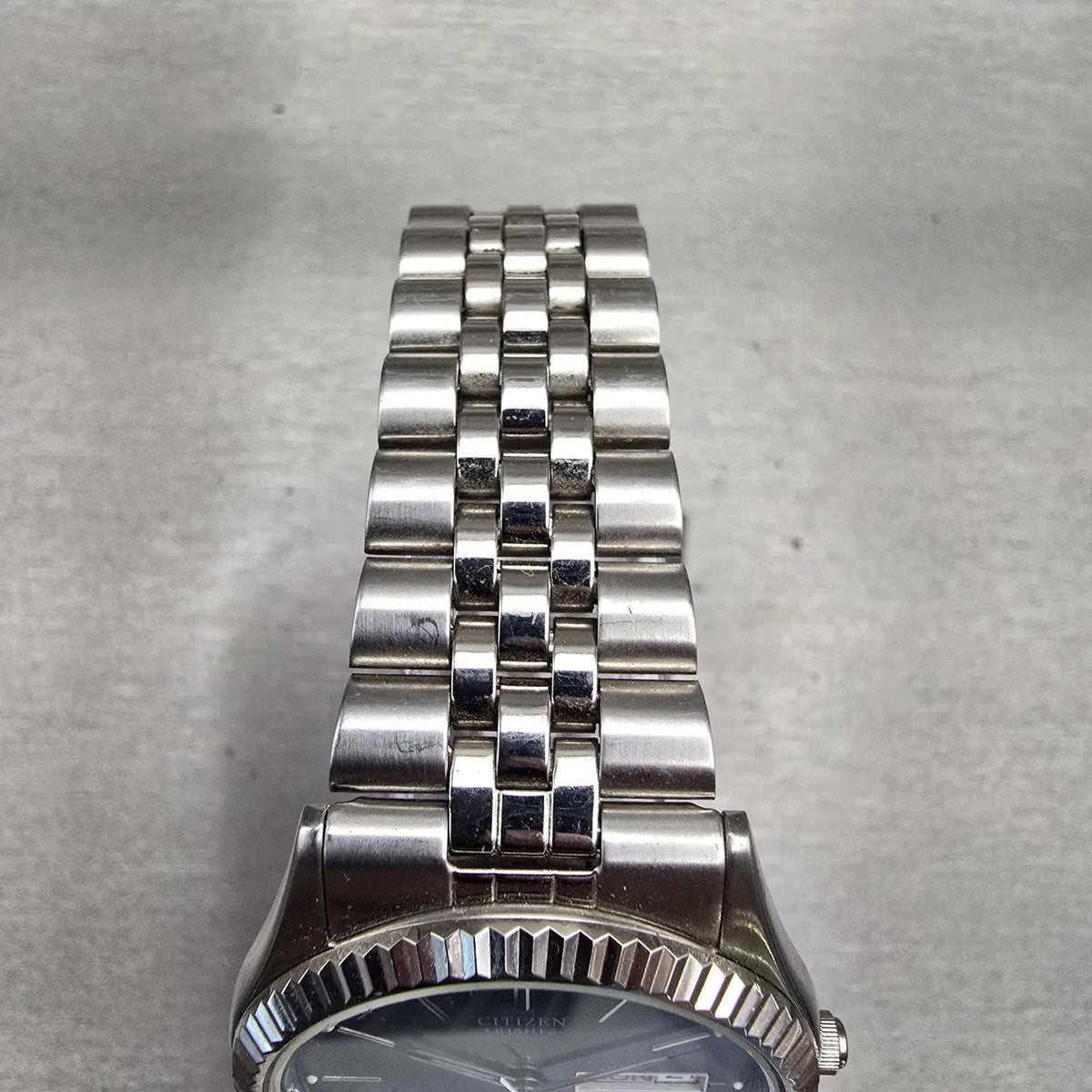 Citizen President Watch Men 35mm Blue Dial Silver Daydate 1102-R12527 New Batt4