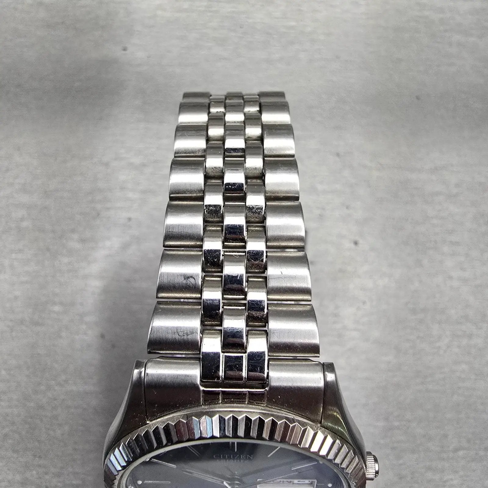 Citizen President Watch Men 35mm Blue Dial Silver Daydate 1102-R12527 New Batt4