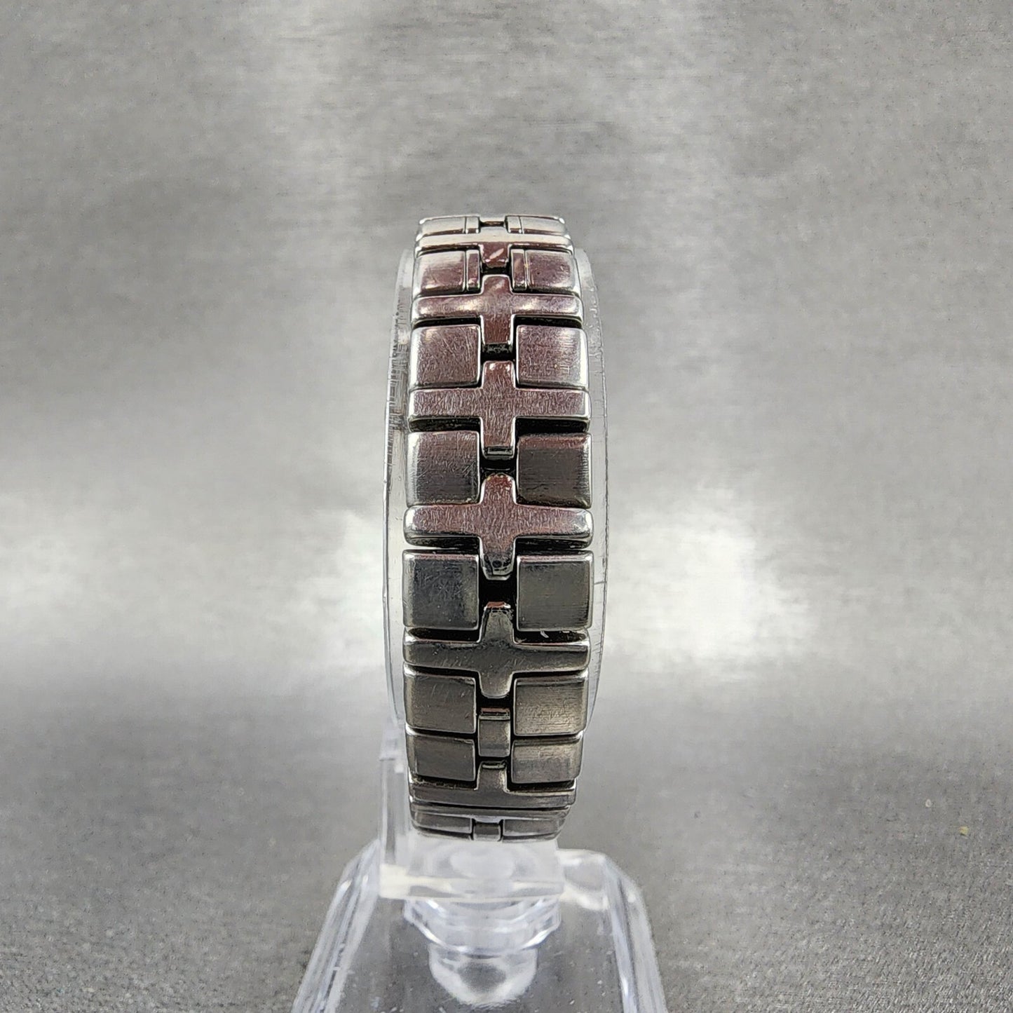 Raymond Weil Parsifal Tank Watch Women 19mm MOP Dial Steel Diamonds New Battery7