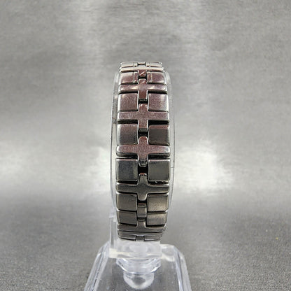 Raymond Weil Parsifal Tank Watch Women 19mm MOP Dial Steel Diamonds New Battery7