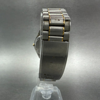 Seiko SQ Watch Men 34mm Silver Dial Two Tone Daydate 5H23-8a09 New Battery KJH77