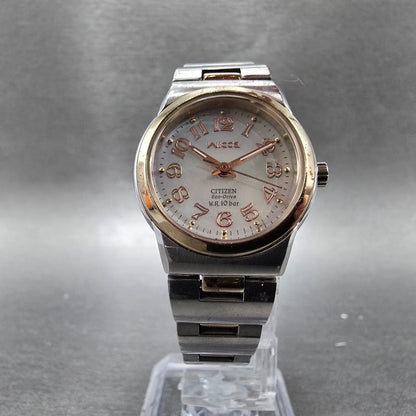 Citizen Eco-Drive Wicca Watch Women 24mm MOP Dial Two Tone Round Works JDM7