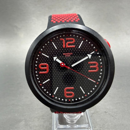 Swatch Big Bold BBBlood Watch Men 47mm Black Dial Black Tone Round New Battery0