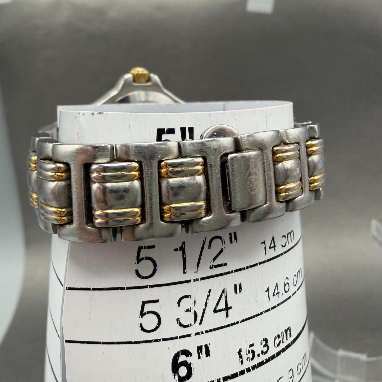 Gucci 9040L Watch Women 26mm Cream Dial Two Tone Date Round New Battery10