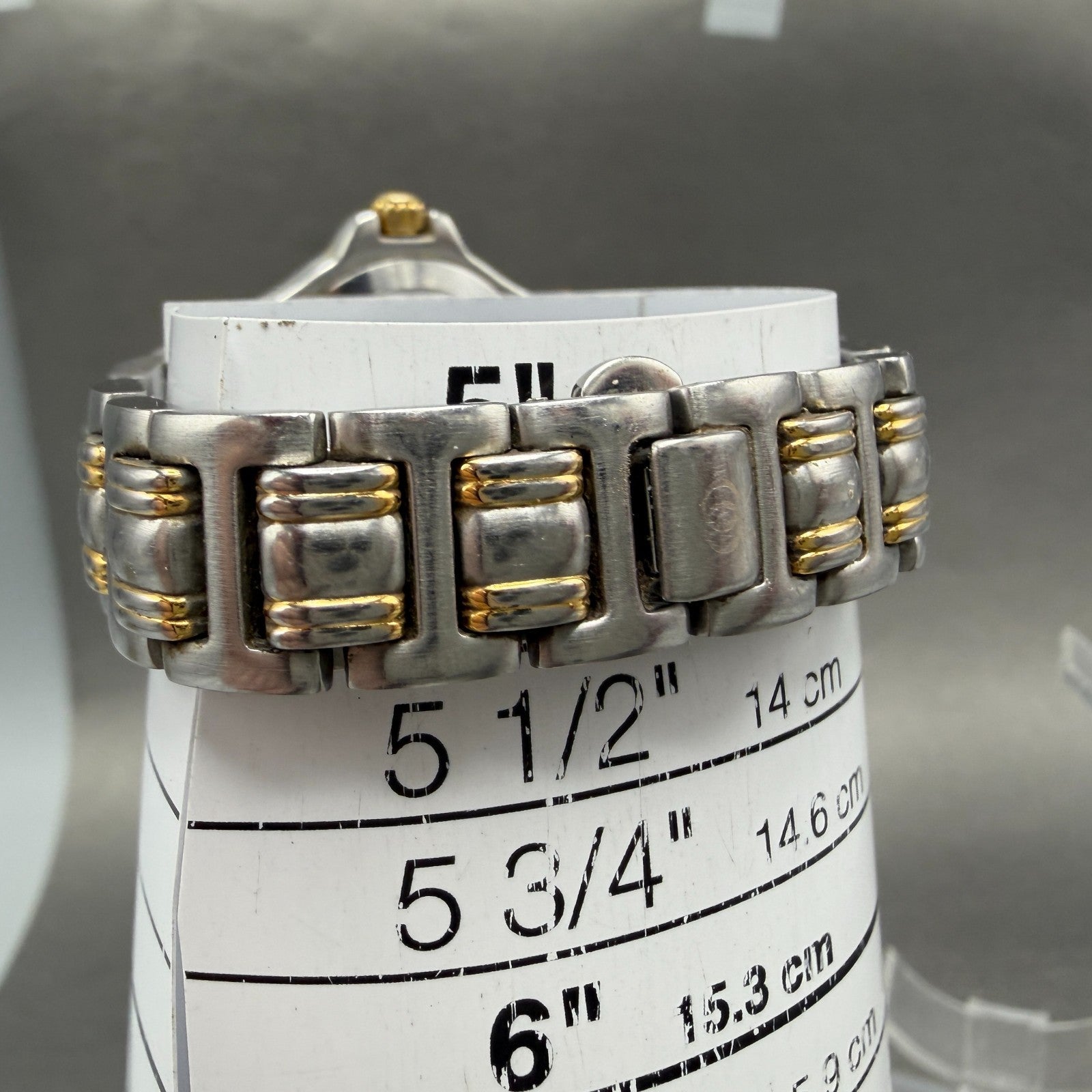 Gucci 9040L Watch Women 26mm Cream Dial Two Tone Date Round New Battery10