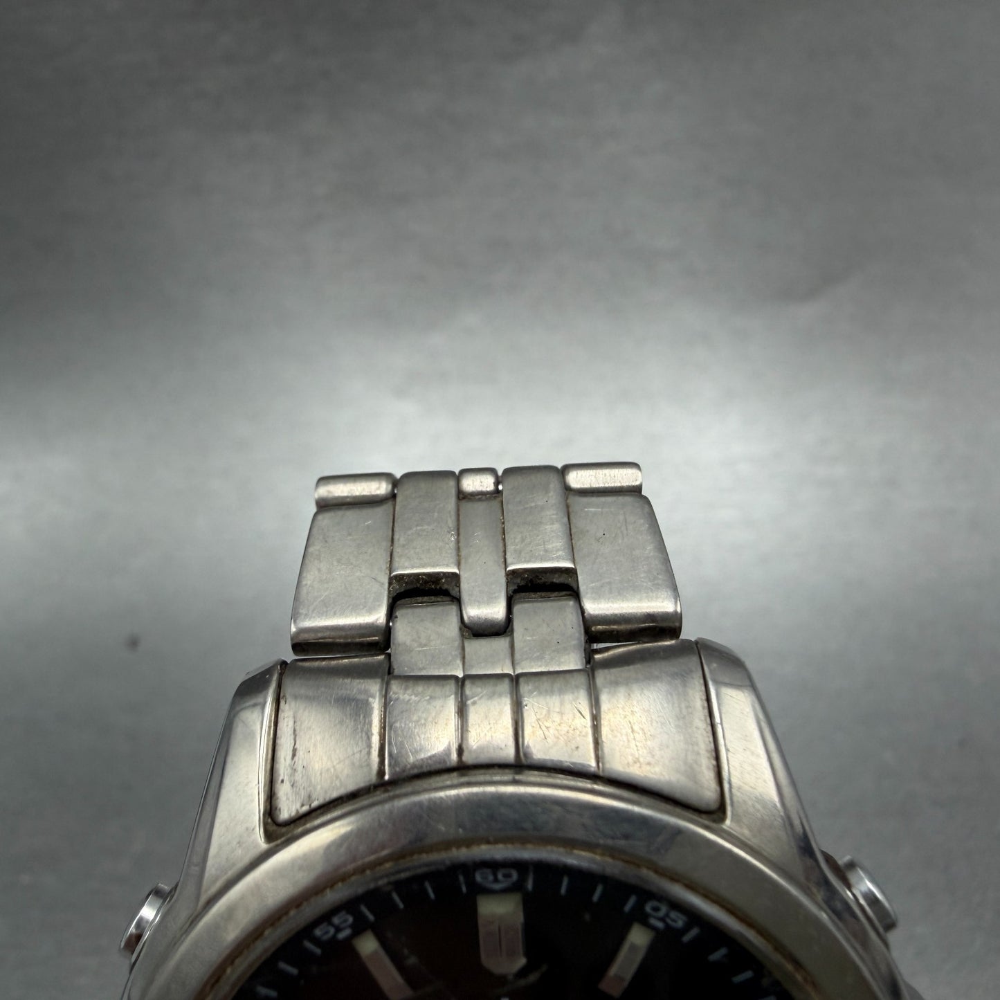 Casio Lineage Watch Men 41mm Gray Dial Titanium Ana Digi Alarm Chrono Works4