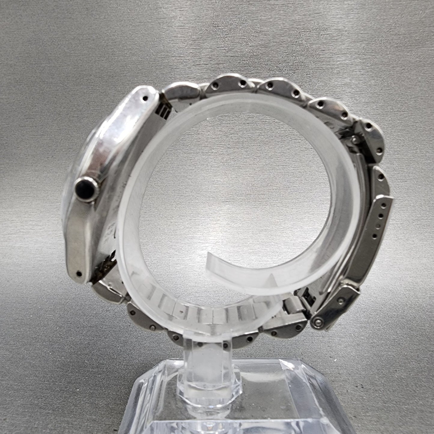 Swatch Irony Happy Joe Watch Men 37mm Gray Dial Steel Date Round New Battery NG16