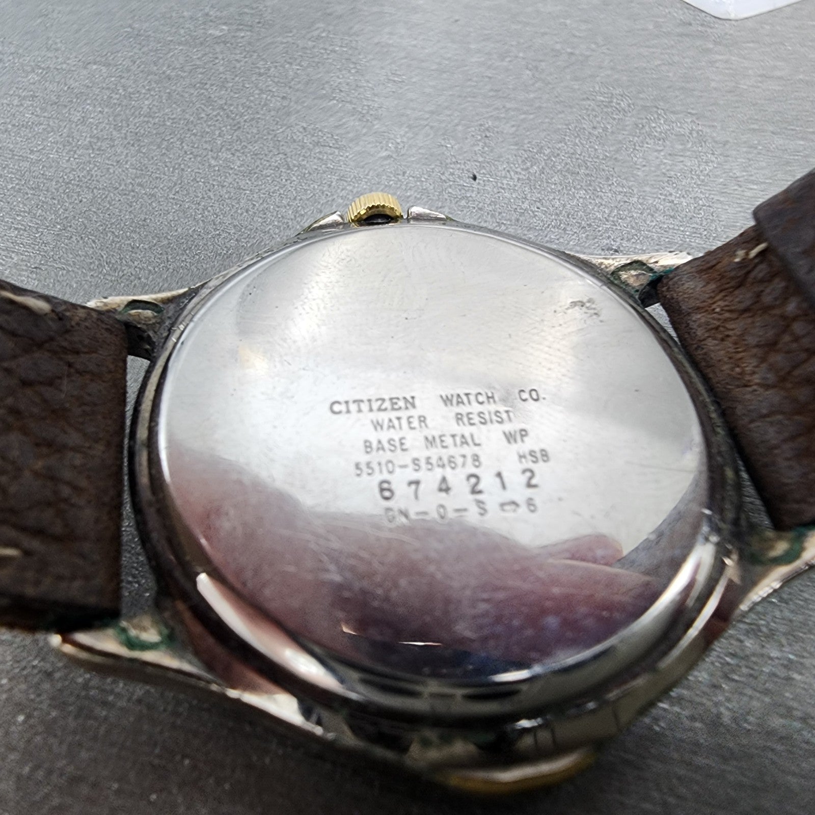 Citizen Watch Men 35mm Champagne Dial Two Tone Date 5510S54678 VTG PARTS10