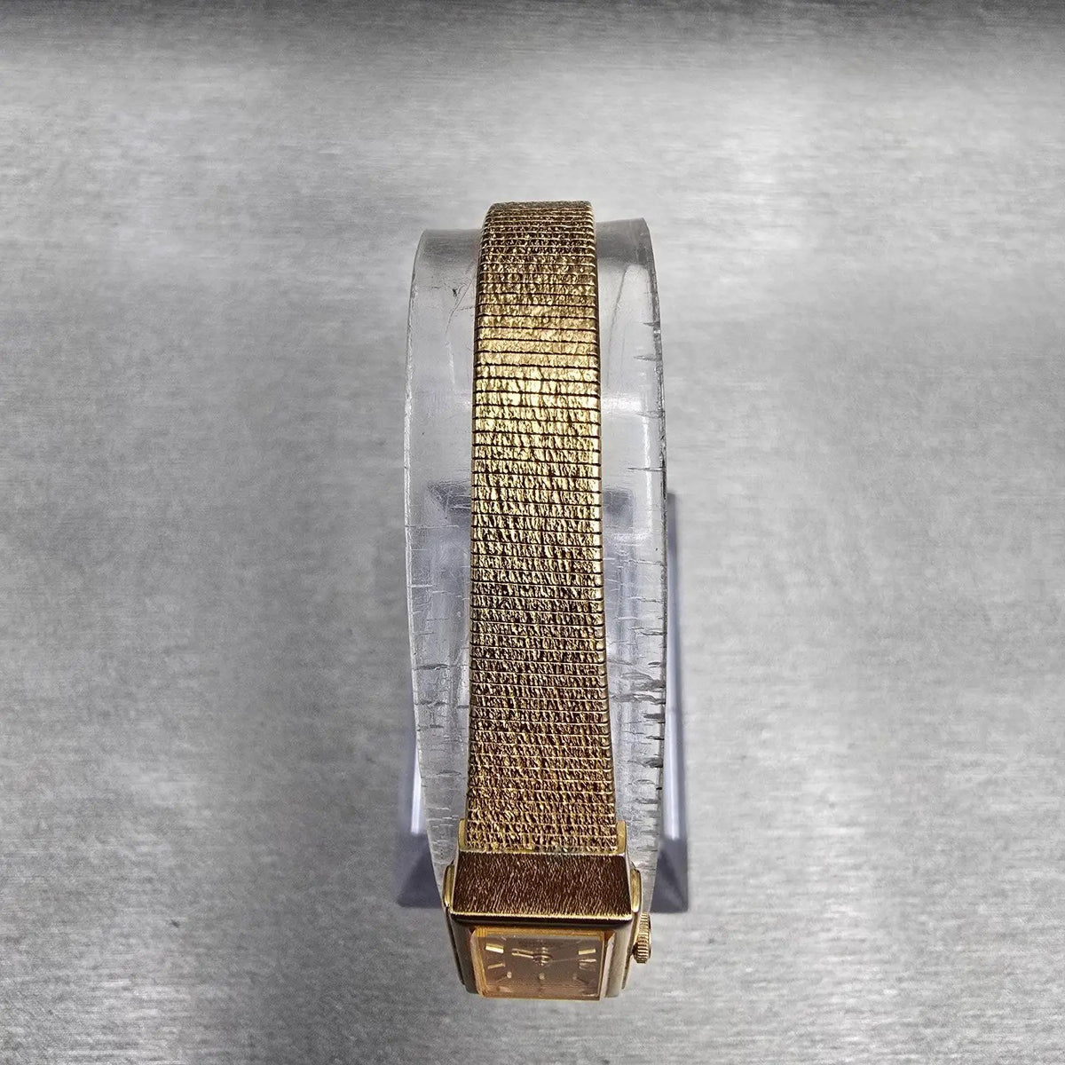 Seiko Tank Watch Women 12mm Gold Dial Gold Tone Rectangle 2E20-6479 New Battery4