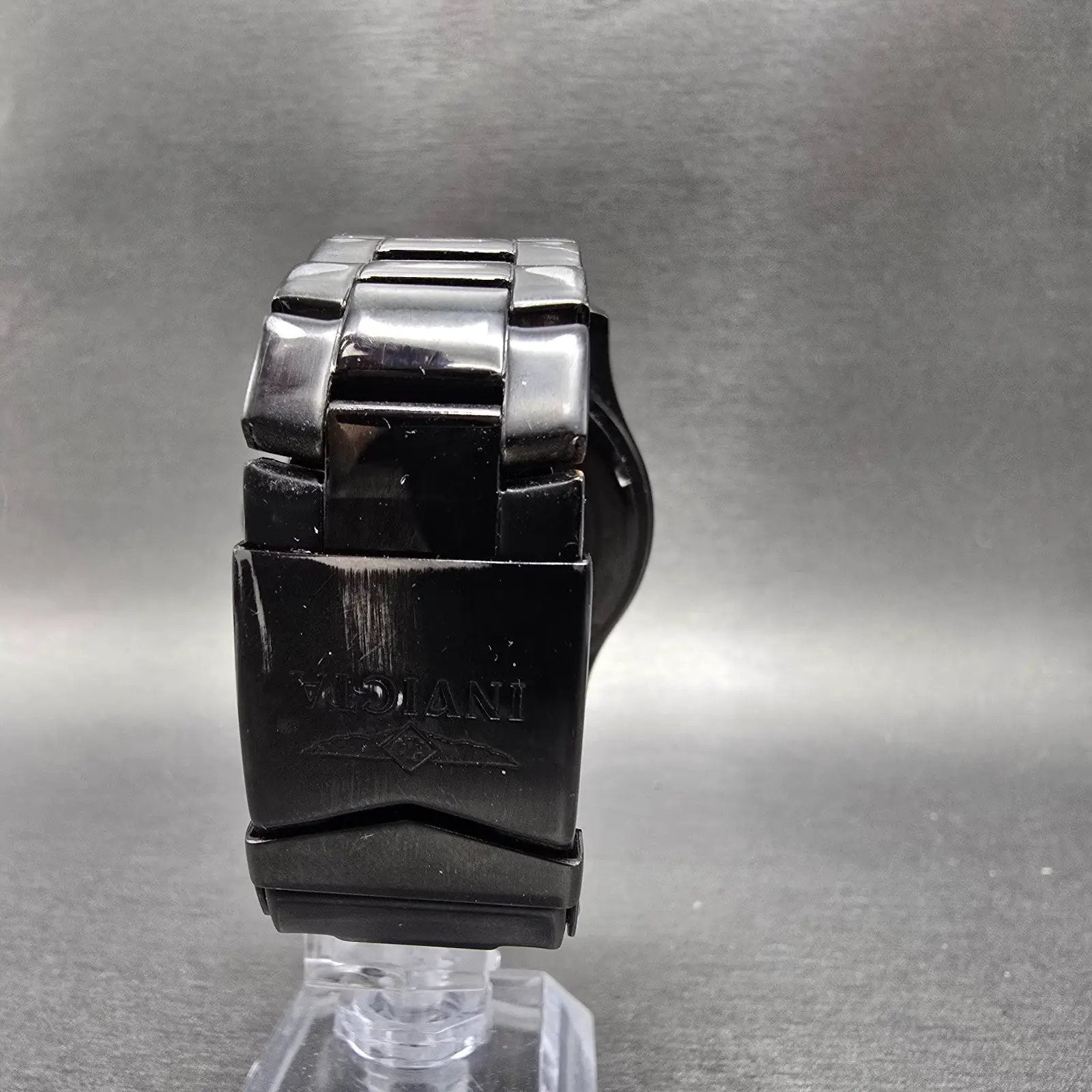 Invicta Signature II Watch Men 44mm Black Dial Black Tone Daydate 7352 New Batt7