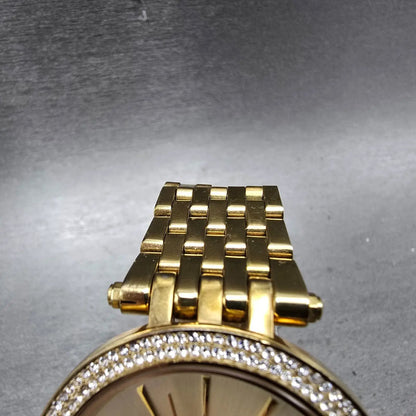 Michael Kors Darci Watch Women 39mm Champagne Dial Gold Tone MK-3191 New Batt MQ4