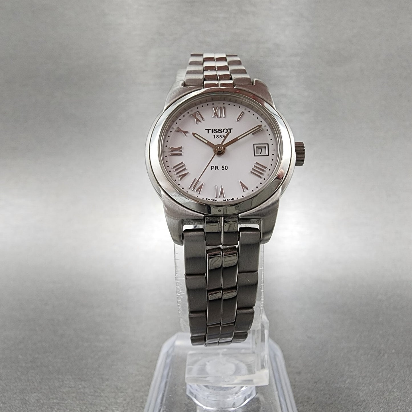 Tissot PR 50 Watch Women 25mm White Dial Silver Tone Date J326/426K New Battery5
