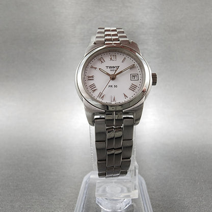 Tissot PR 50 Watch Women 25mm White Dial Silver Tone Date J326/426K New Battery5