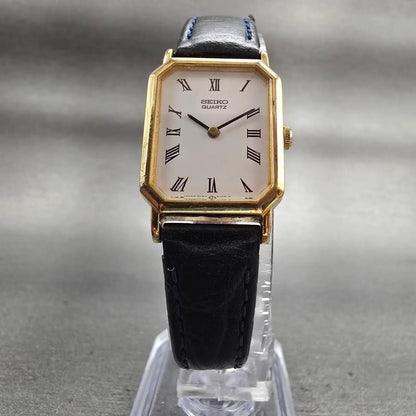 Seiko Tank Watch Women 18mm White Dial Gold Tone Rectangle 2C20-6500 New Battery5