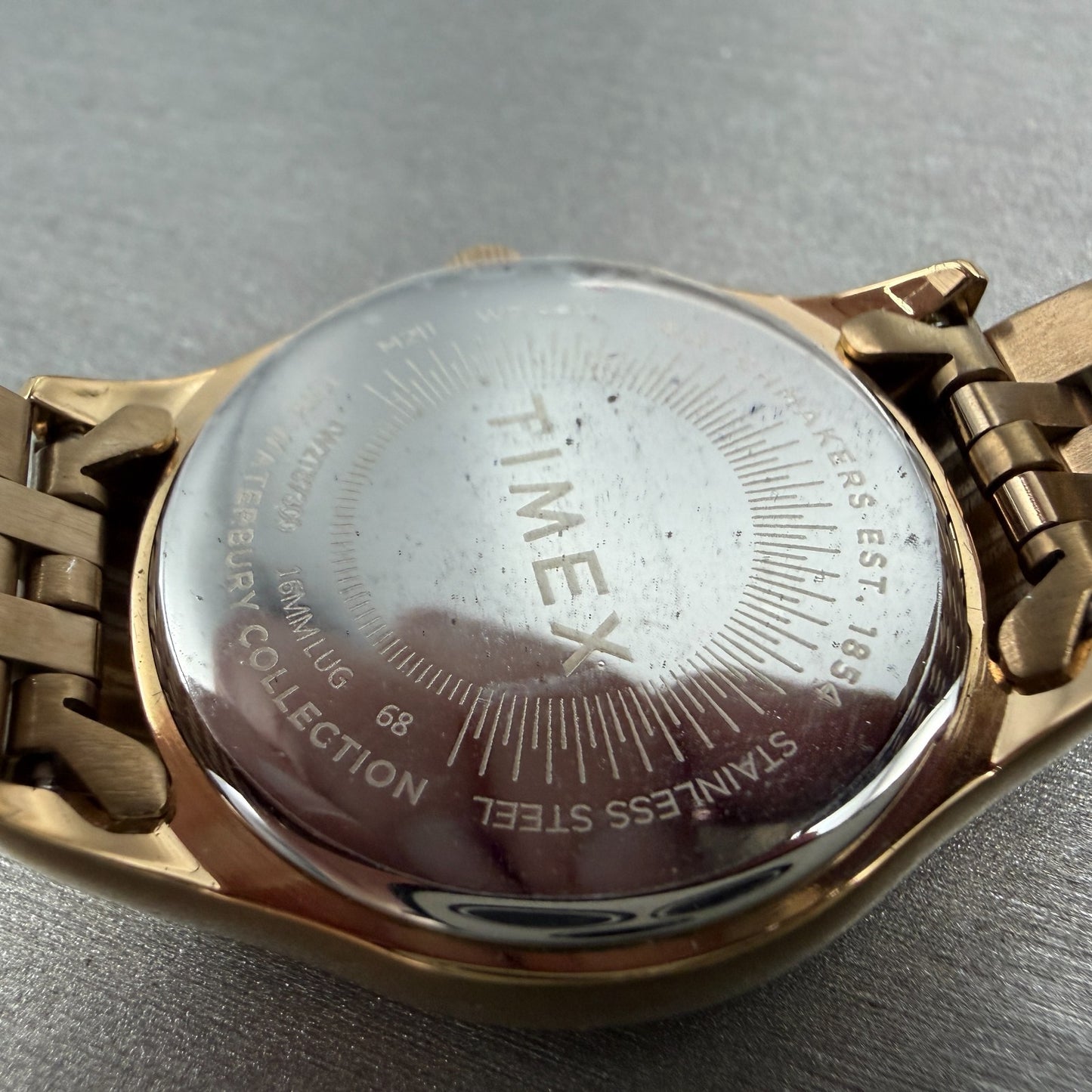 Timex Waterbury Legacy Watch Women Blue Dial Rose Gold Tone Date Round New Batt9