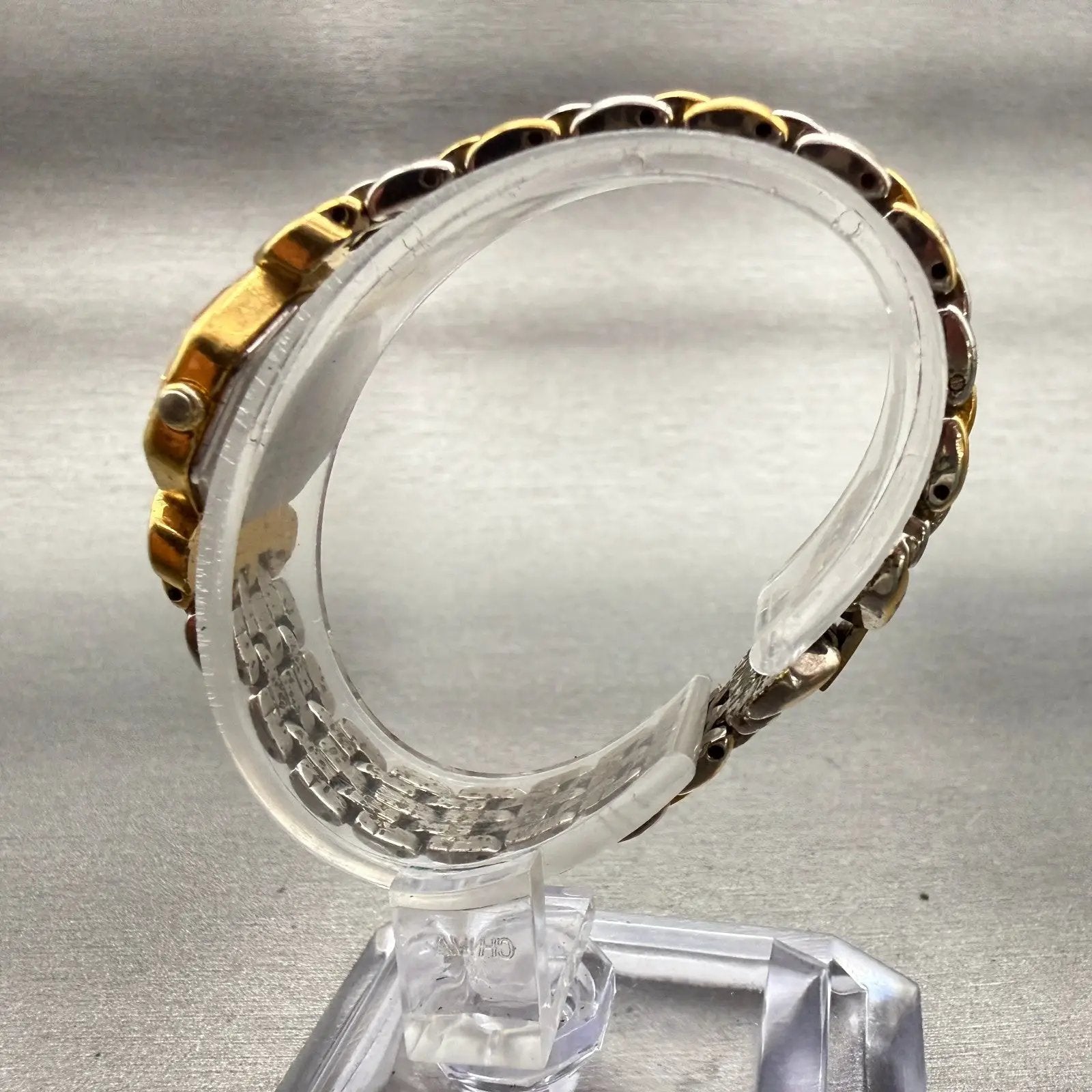 Seiko Watch Women 18mm White Dial Gold Tone Hexagon 4N00-6441 New Battery VTG6